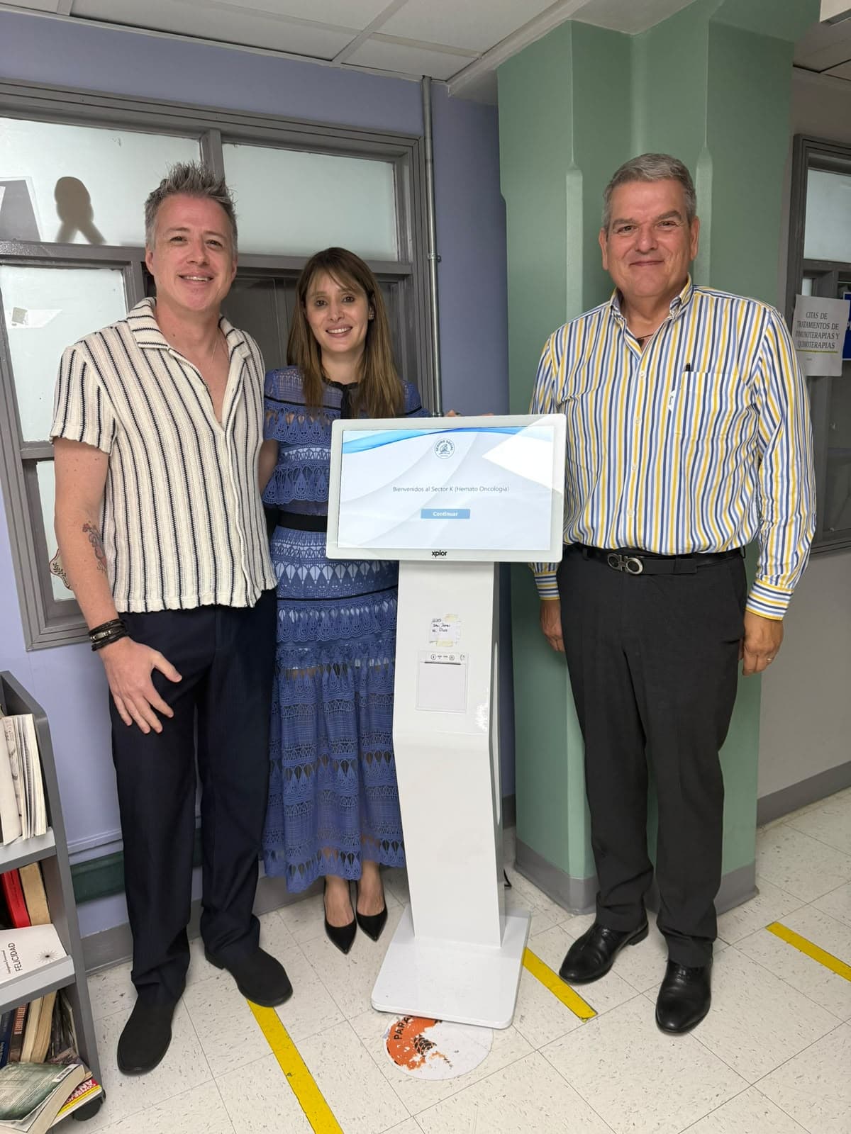 El gestor de filas instalado en el Sector K, listo para los pacientes